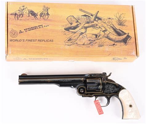 Sold Price Boxed Deluxe Engraved Uberti Schofield Revolver June 5