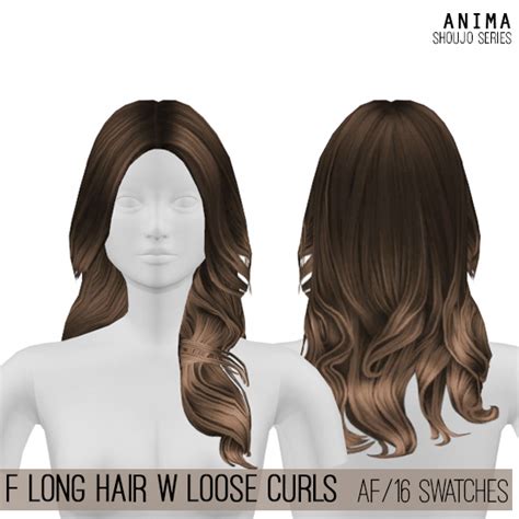Female Long Hair W Loose Curls For The Sims 4 By Anima Longhaircurls