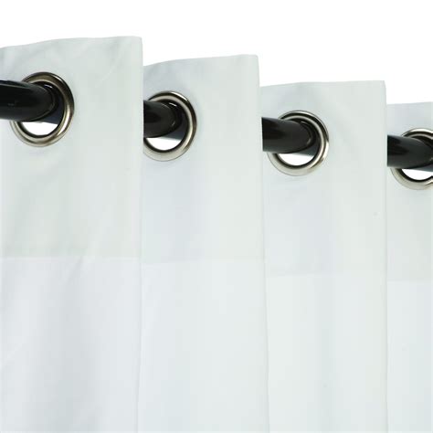 Sunbrella Canvas White Outdoor Curtain With Nickel Plated Grommets 50