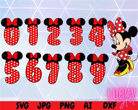 Minnie Mouse Numbers Svg Birthday Numbers Svg Disney Numbers Etsy