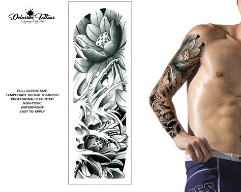 Realistic Temporary Tattoo Sleeve Tribal Dragon Arm Black Mens Womens Temporary Tattoo