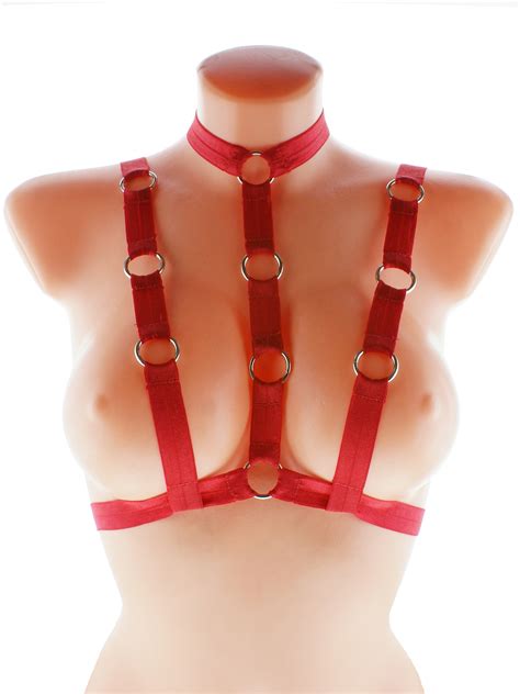 Red Body Harness Lingerie Women Harness Bra Cage Cute Harness Erotic Lingerie Goth Harness