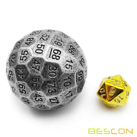 Bescon Solid Metal 100 Sided Dice Game Dice D100 Giant