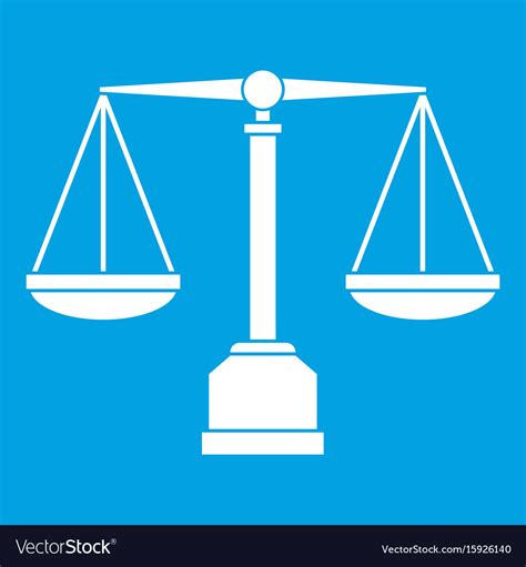 Justice Scale Icon White Royalty Free Vector Image