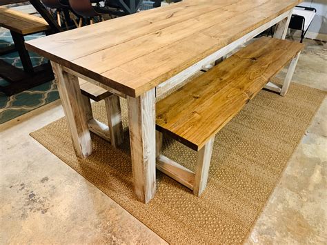Distressed Kitchen Table With Bench Kitchen Info