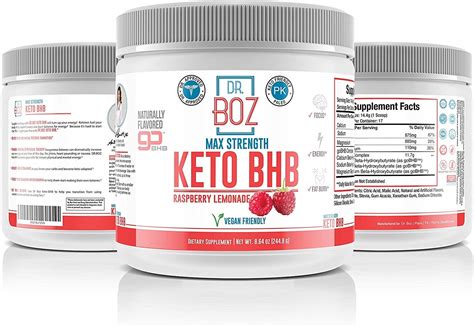 Dr Boz Keto Bhb Powder Exogenous Ketones Supplement Raspberry Lemonade 244g Dietary