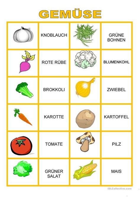 Memory spiel zum ausdrucken tierfotos : Essen - Memory Spiel - Gemüse | Memory spiele, Deutsch ...