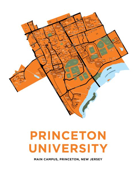 Princeton University Campus Map Print Jelly Brothers