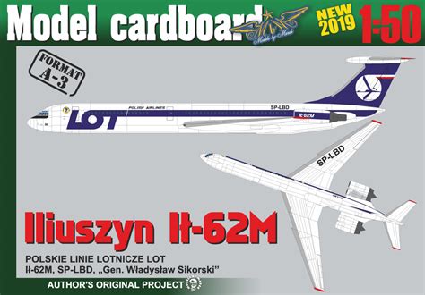 150 Ilyushin Il 62m Polish Airlines Sp Lbd Paper Model Ecardmodels