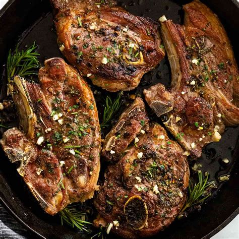 Easy lemon garlic lamb chops are quick to cook and perfectly juicy. Lamb Chops with Garlic & Herbs - Jessica Gavin