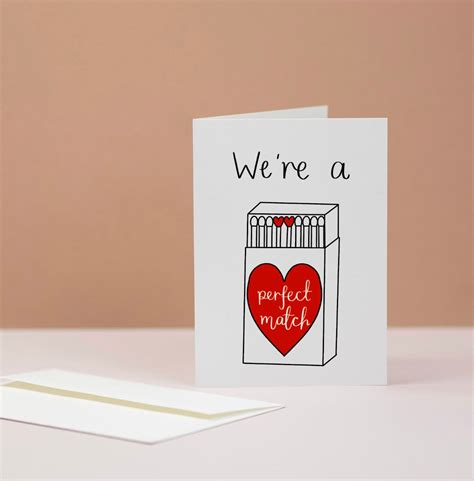 Were A Perfect Match Valentines Day Card Etsy