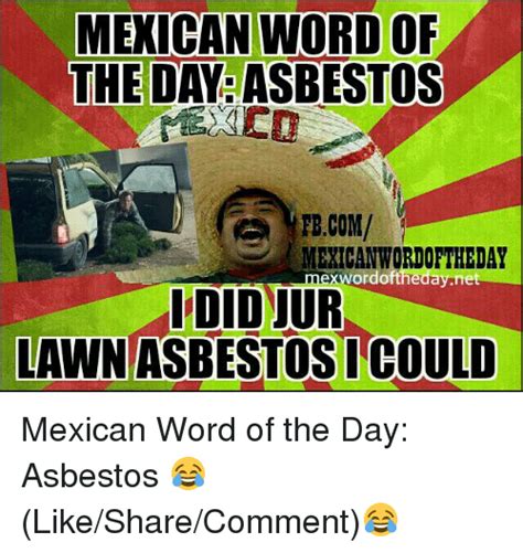 Mexican Word Of The Da Asbestos Fbcom Mexican Wordoftheday Ayne Idid