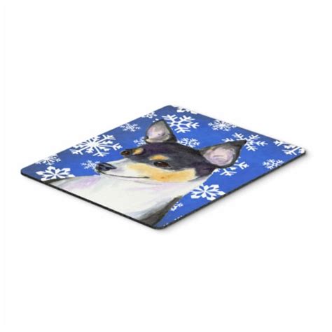 Caroline SChihuahua Winter Snowflakes Pad Hot Pad Trivet SS4656MP 1