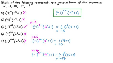 Question Video Finding The General Term Of A Sequence Nagwa