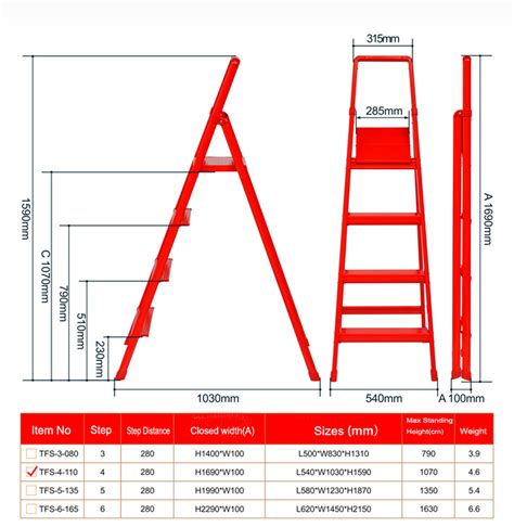 3 6 Steps Folding Household Aluminum Step Ladder Aluminum