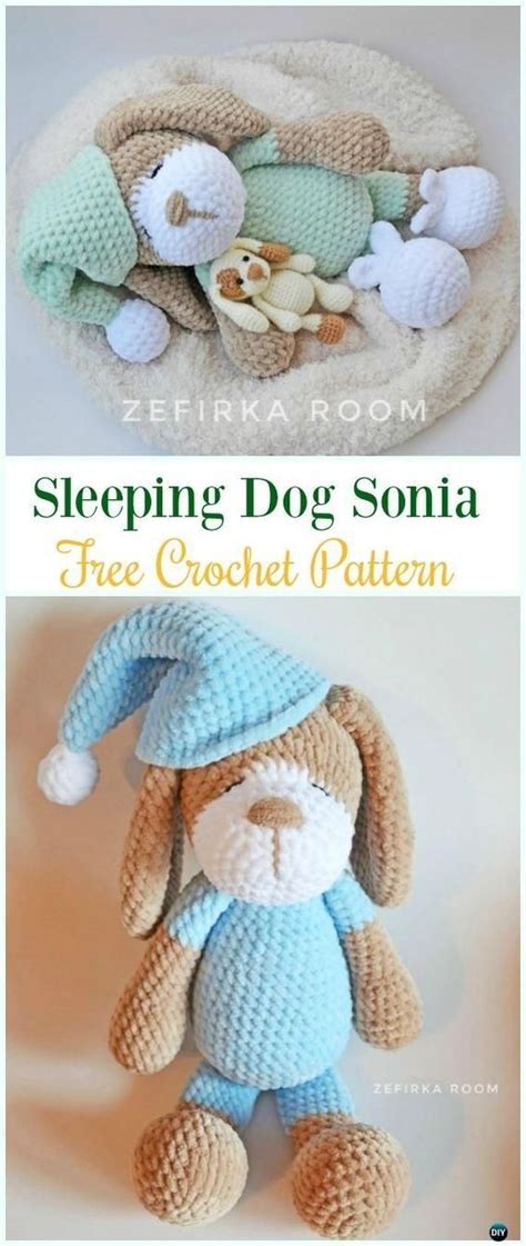 Crochet Sleeping Dog Sonia Amigurumi Free Pattern Amigurumi Puppy