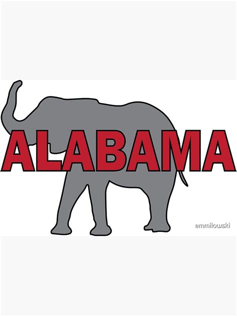 Alabama Elephant Clip Art Design Logo Art Print For Sale By