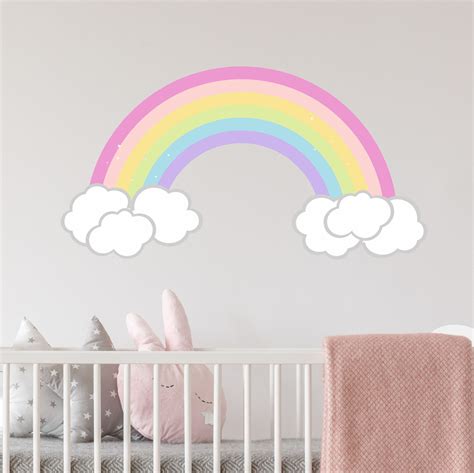 Rainbow Wall Art Decal Girls Nursery Vinyl Wall Decor Rainbow Etsy