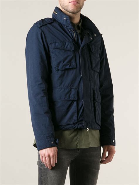 Aspesi Military Style Jacket In Blue For Men Lyst