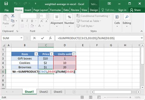 The formula below produces the exact same result. Finding a Weighted Average in Excel | Deskbright