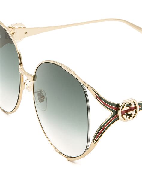 Sunglasses Gucci Slim Metal Frame Round Sunglasses Gg0225s3