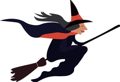 Witch On Broom Clip Art