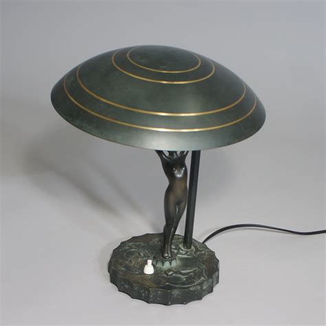 1930 s art deco desk lamp in bronze sold wigerdals värld