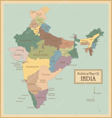 India Highly Detailed Map Stock Vector Image By Ekler 76389829