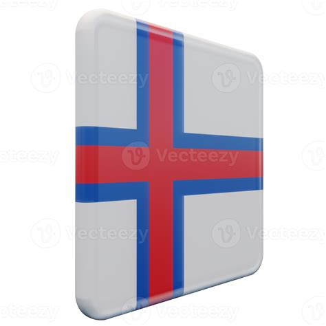 Faroe Islands Left View 3d Textured Glossy Square Flag 10868822 Png