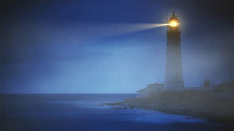 Lighthouse At Night Rain And Ocean Sounds Youtube
