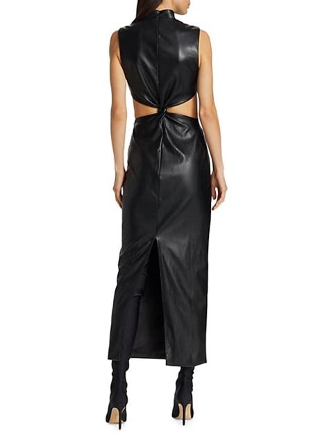 Shop Ronny Kobo Grint Cut Out Faux Leather Maxi Dress Saks Fifth Avenue