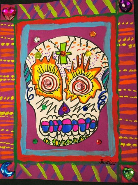 Day Of The Dead Skulls Elementary Art Projects Classroom Art