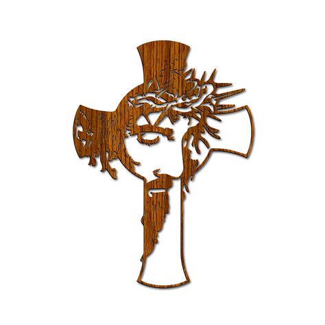 Jesus And Cross Laser Cut File Vector File For Laser Cutting Wall Art