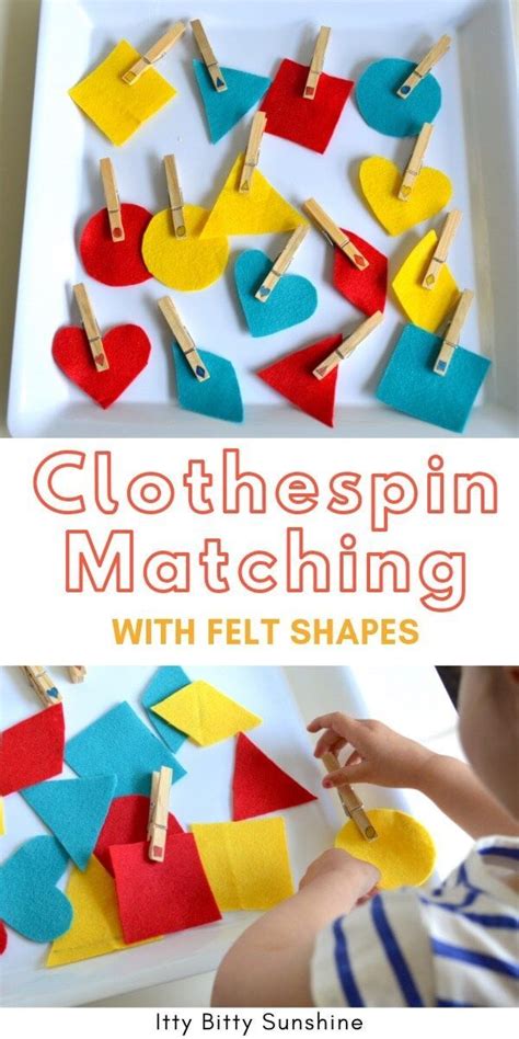 Clothespin Matching With Felt Shapes Toddler Learning Activities