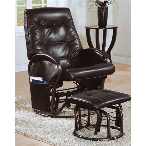 Upholstered chairs to 1 1/2 wide sizes accomodated. Monarch Faux Leather Swivel Rocker Recliner with Ottoman ...