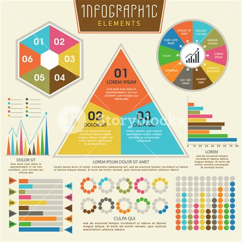 Set Of Business Infographic Elements Including Colorful Statistical