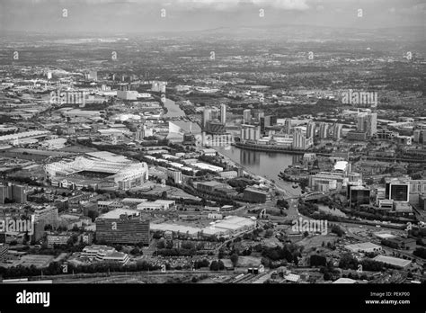 Salford Quays Old Trafford Aerial Black And White Stock Photos And Images