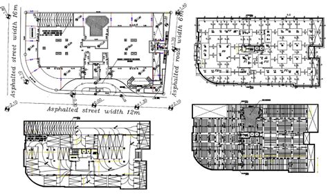 Commercial Building Floor Plan With Basement Parking Plan Autocad File