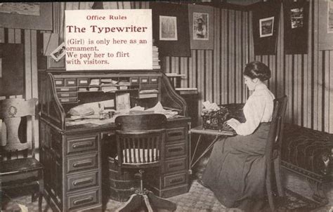 Office Rules The Typewriter Girl Is Only Here As An Ornament Typewriters Postcard