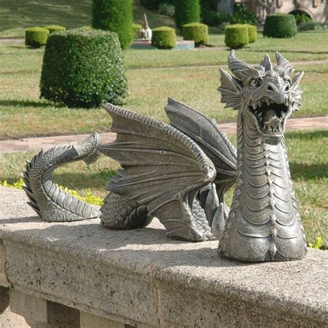 Dragon Garden Sculpture Lawn Pond Statue Outdoor Decor Dragon Garden