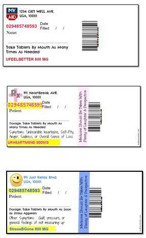 They can be laminated to be made to look stylish | in my own style. Free Printable Prescription Labels Joke / Fake Prescription Gin Label Template Last Minute Funny ...