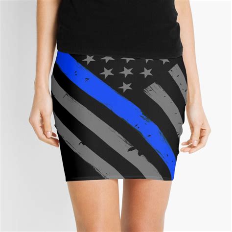 Police Officer Flag Thin Blue Line Support Mini Skirt For Sale By