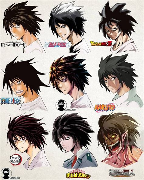 Jokerfan99 — L In 9 Manga Art Styles By A2t Will Draw By Art Anime