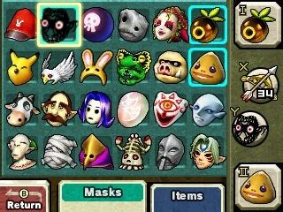 There are many varieties of masks. Masks - The Legend of Zelda: Majora's Mask 3D Wiki Guide - IGN