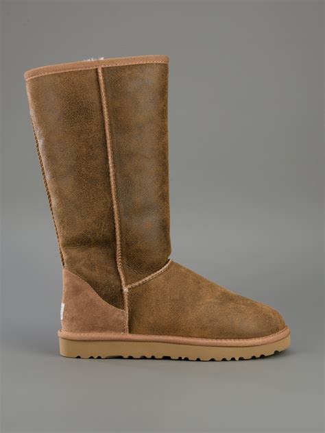 Lyst Ugg Classic Tall Bomber Sheepskin Boot In Brown