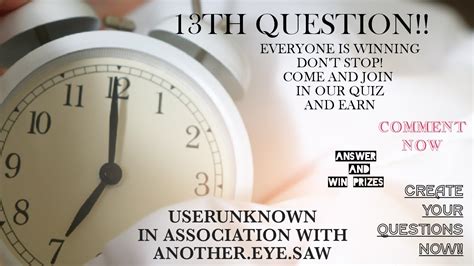 Quiz Contest 13th Questionanswer And Wins01userunknown07 Youtube