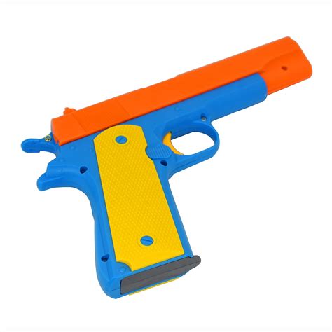 Kid Toy Gun Realistic 11 Scale Colt M1911a1 Rubber Bullet Pistol Mini