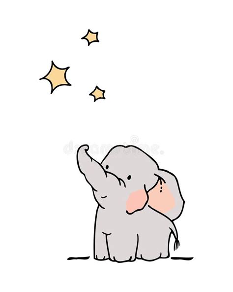 Elefante Mira Las Estrellas Ilustración Del Vector Ilustración De