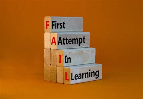 Fail First Attempt In Learning Text Words Typography Written On Paper