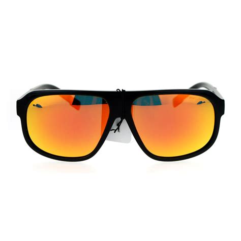 sa106 mens polarized flat top plastic racer aviator sunglasses ebay